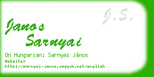 janos sarnyai business card